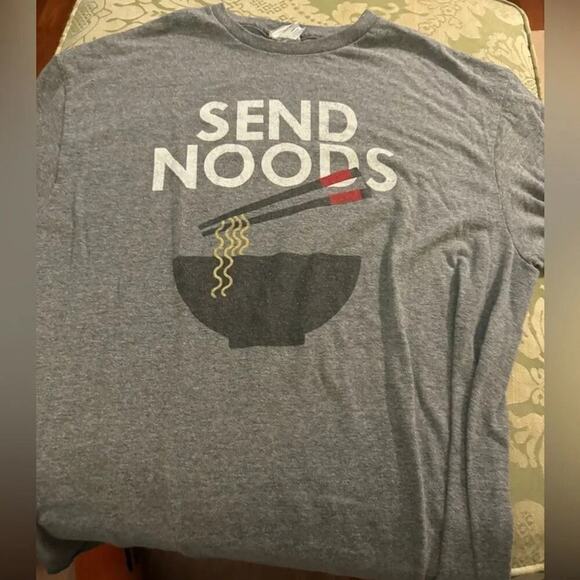 Send Noods (Noodles) Large Gray Novelty T-shirt Tee Size Large - Picture 3 of 6